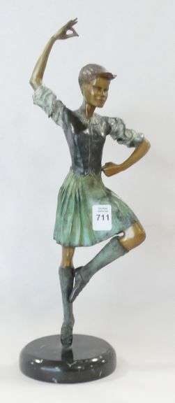 MODERN BRONZE "SCOTTISH DANCER" SCULPTURE