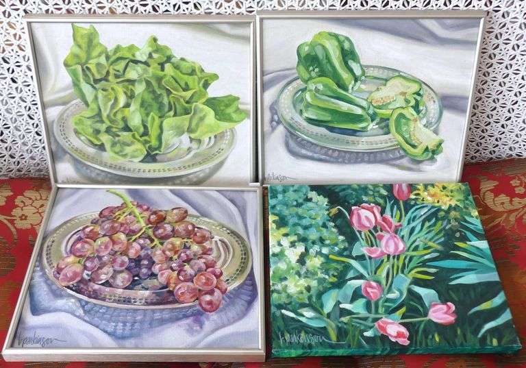FOUR BONNIE PARKINSON OIL PAINTINGS