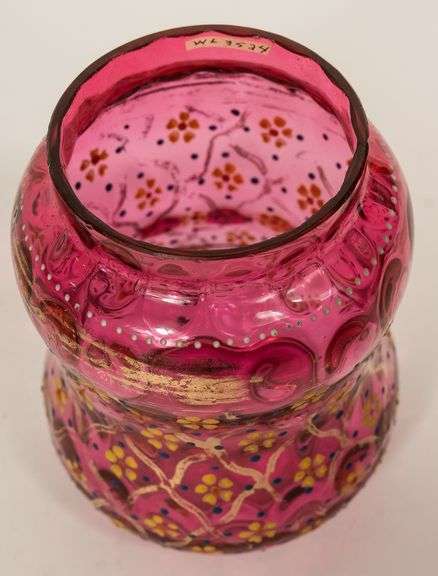 CRANBERRY GLASS PICKLE CRUET