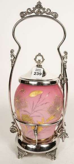 CASED SATIN GLASS PICKLE CRUET