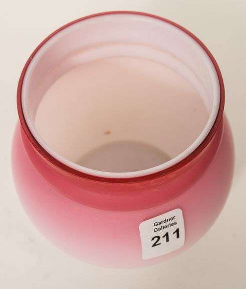 CASED SATIN GLASS PICKLE CRUET