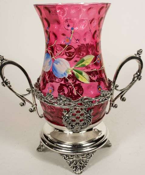 CRANBERRY GLASS CELERY CRUET