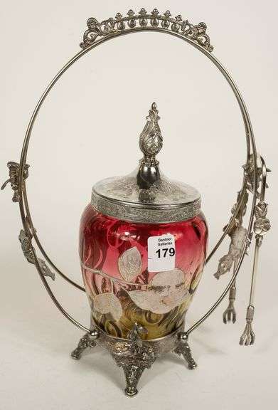 AMBERINA GLASS PICKLE CRUET