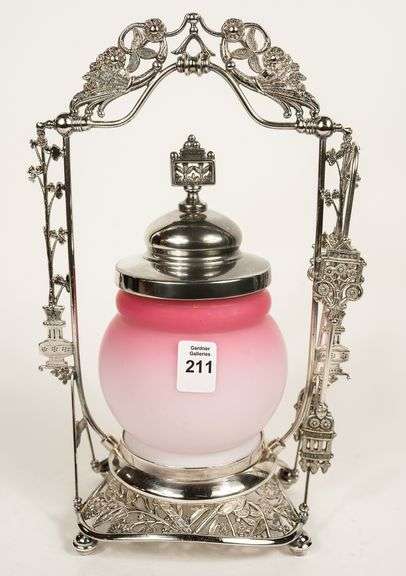 CASED SATIN GLASS PICKLE CRUET