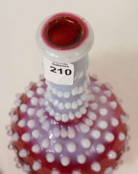 OPALESCENT HOBNAIL GLASS BARBER'S BOTTLE