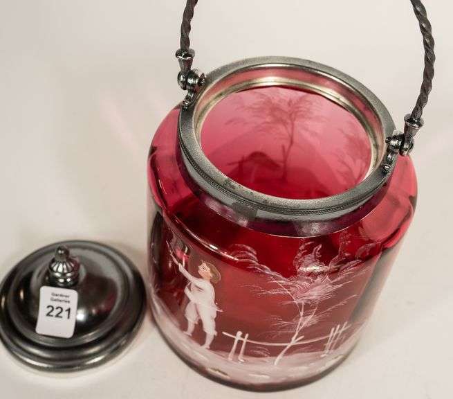 MARY GREGORY BISCUIT BARREL