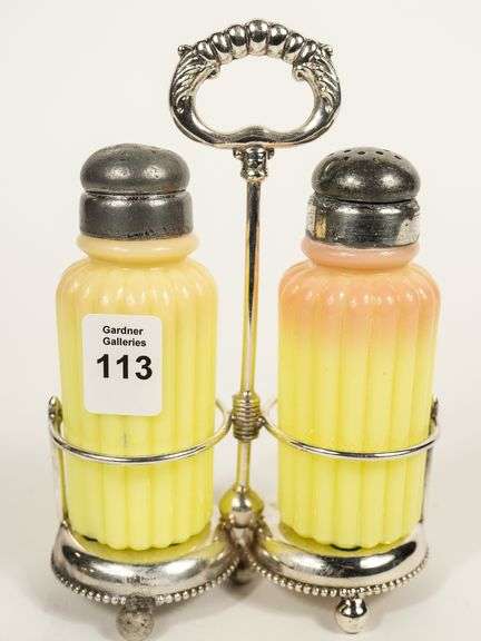 PAIR OF RARE BURMESE GLASS SHAKERS