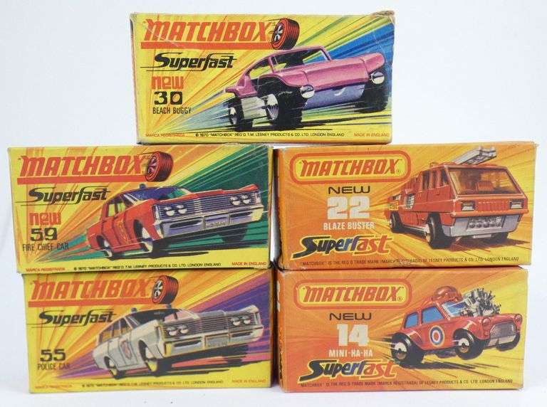 5 MATCHBOX SUPERFAST IN BOXES