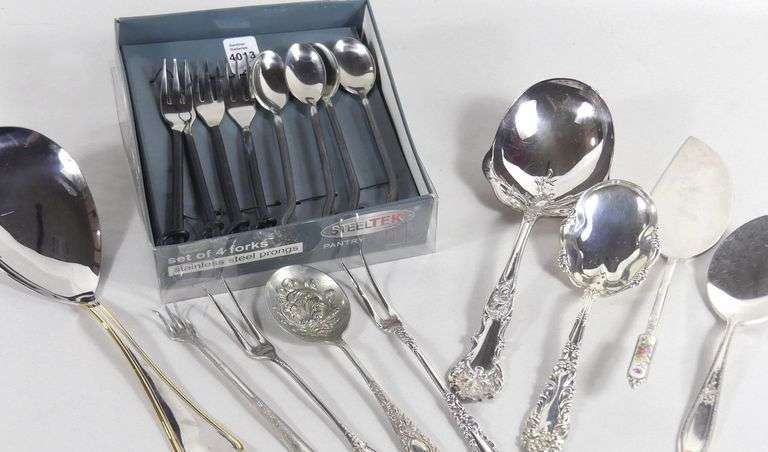 ASSORTED FLATWARE & SERVING PIECES