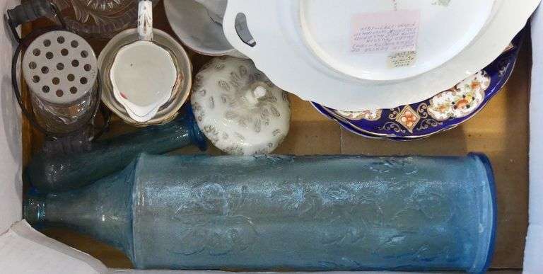 BOX LOT OF CHINA AND GLASSWARE