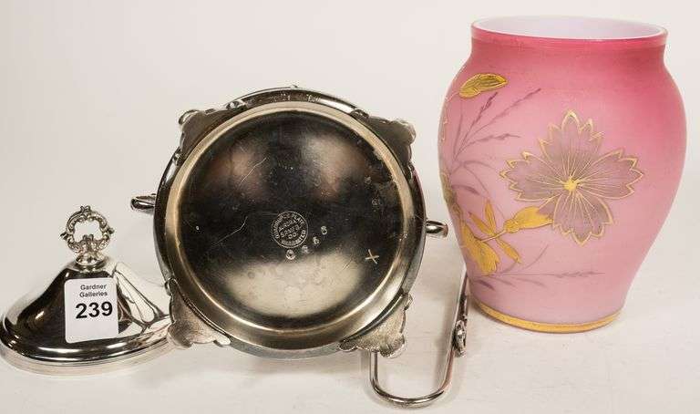 CASED SATIN GLASS PICKLE CRUET