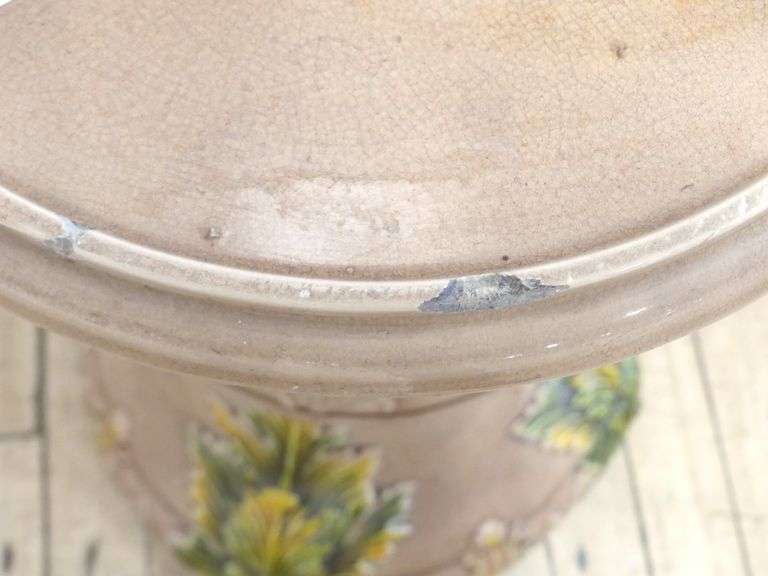 MAJOLICA POTTERY PLANT STAND