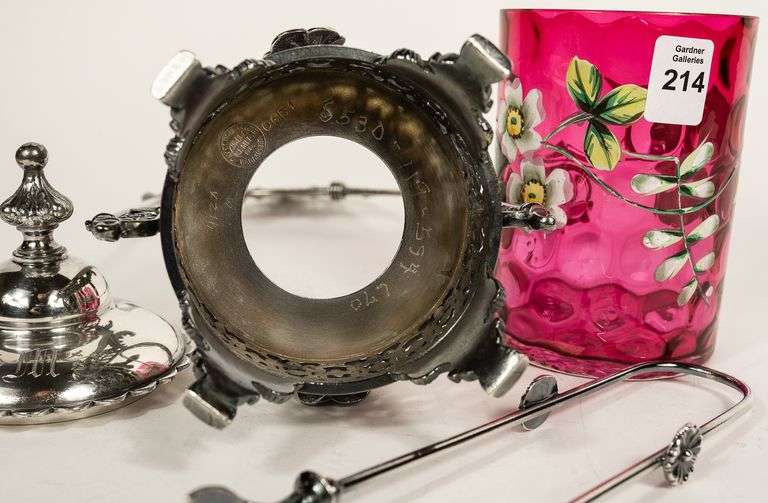 CRANBERRY GLASS PICKLE CRUET