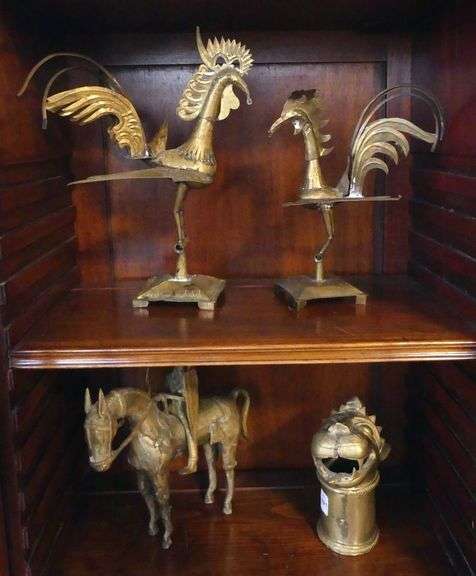 FOUR UNIQUE BRASS FIGURINES