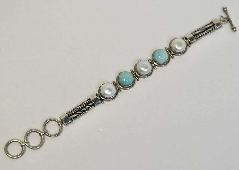 STERLING AND PEARL BRACELET