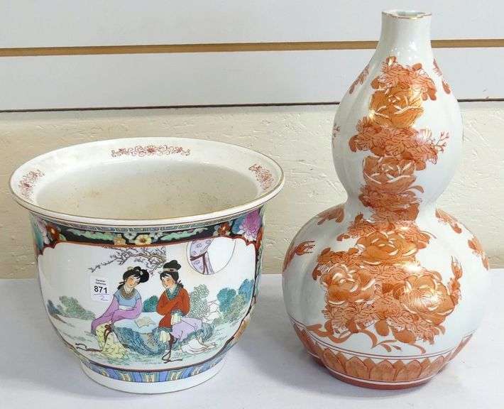 CHINESE JARDINIERE AND JAPANESE VASE