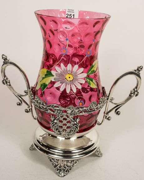 CRANBERRY GLASS CELERY CRUET