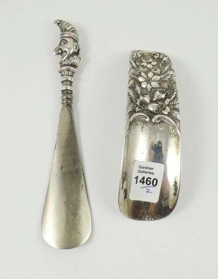 2 SILVER SHOE HORNS