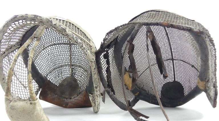 TWO ANTIQUE FENCING MASKS