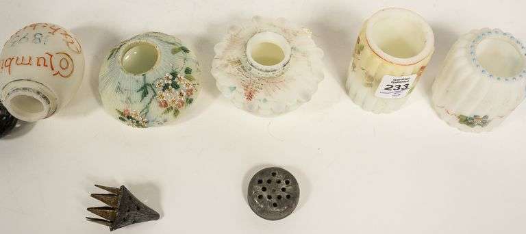 FIVE PIECES OF MT. WASHINGTON GLASS