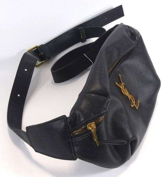 BLACK LEATHER CROSSBODY BAG