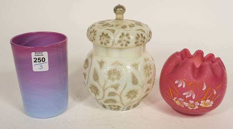 THREE PIECES OF ANTIQUE GLASS