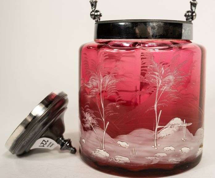 MARY GREGORY BISCUIT BARREL