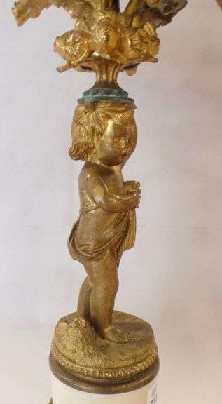 PAIR OF GILDED BRONZE CANDELABRA