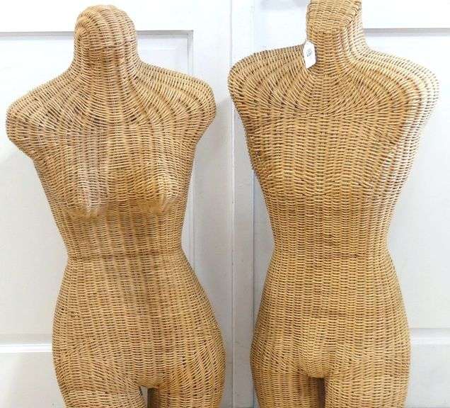 PAIR WICKER MANNEQUINS