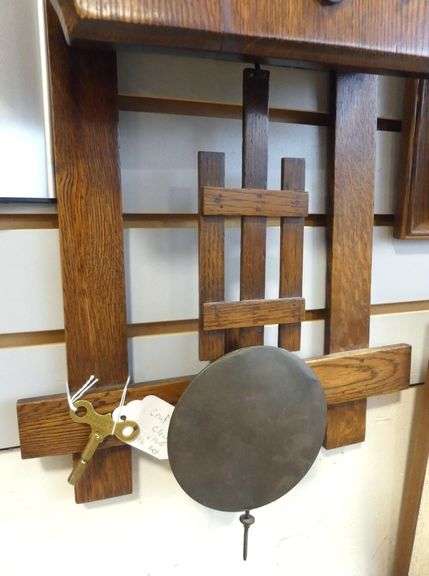 MISSION OAK WALL CLOCK