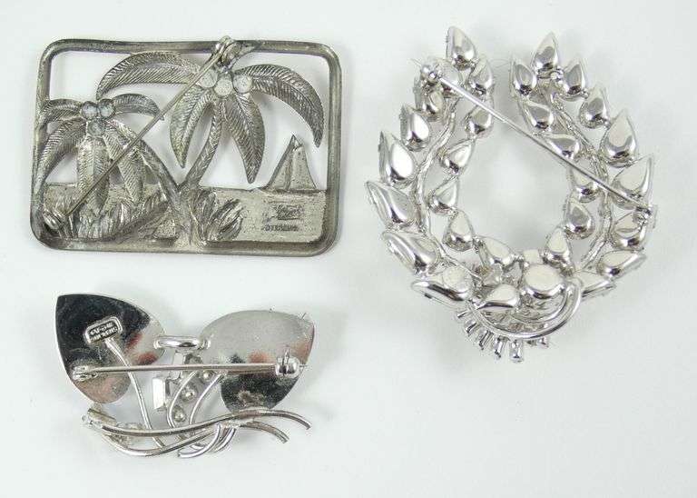 SIGNED STERLING SILVER WITH RHINESTONES
