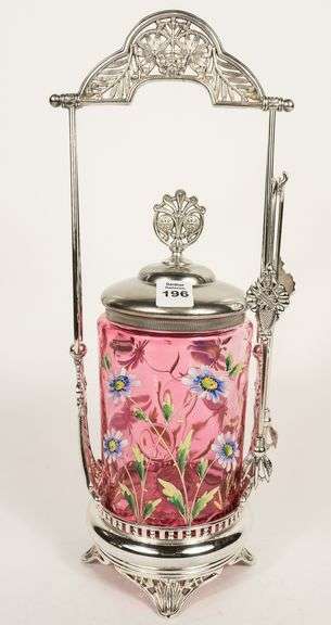 CRANBERRY GLASS PICKLE CRUET