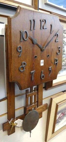 MISSION OAK WALL CLOCK