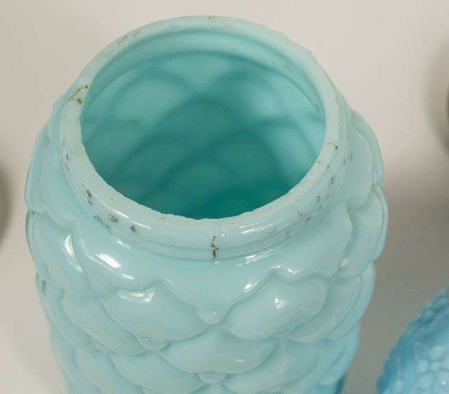 THREE CASED GLASS SUGAR CASTERS