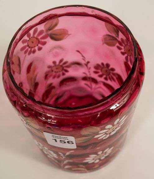 CRANBERRY GLASS PICKLE CRUET