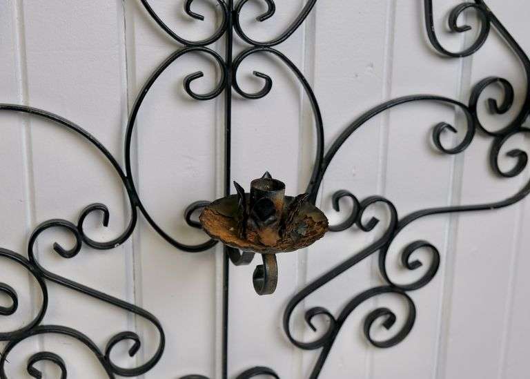 WROUGHT IRON WALL CANDLEHOLDER