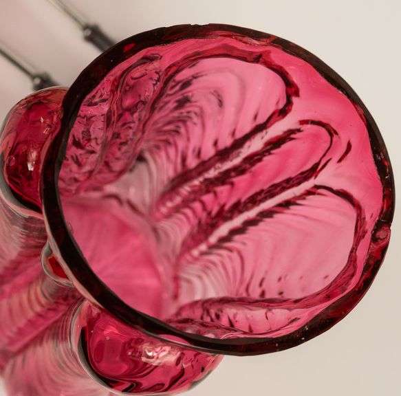 CRANBERRY GLASS PICKLE CRUET