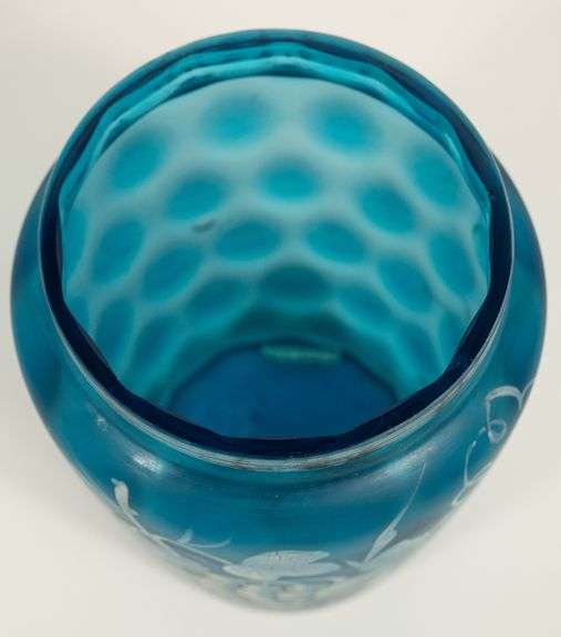 BLUE SATIN GLASS PICKLE CRUET