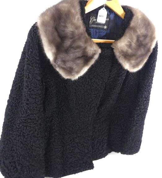 BLACK PERSIAN LAMB FUR JACKET