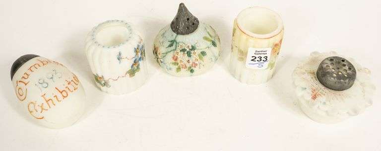 FIVE PIECES OF MT. WASHINGTON GLASS