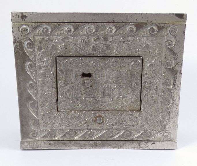 SILVERIZED CAST IRON BANK