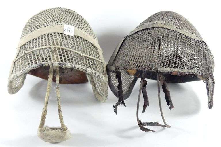 TWO ANTIQUE FENCING MASKS