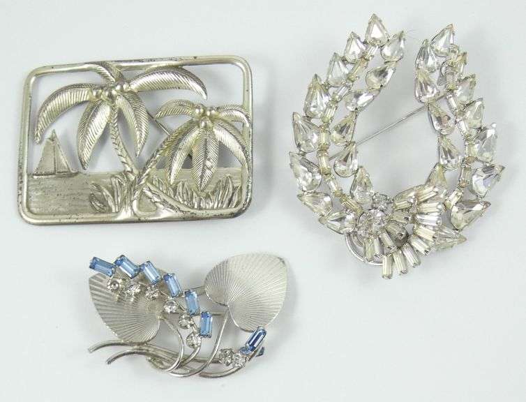 SIGNED STERLING SILVER WITH RHINESTONES