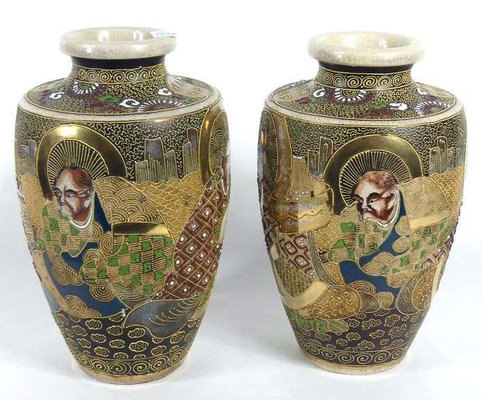 PAIR SATSUMA VASES