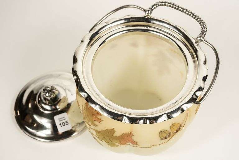 SATIN GLASS BISCUIT BARREL