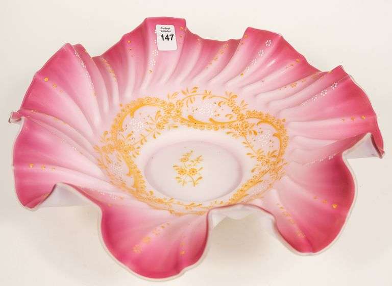 CASED SATIN GLASS BRIDE'S BOWL