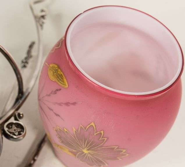 CASED SATIN GLASS PICKLE CRUET