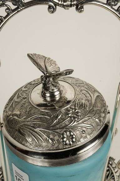 QUILTED SATIN GLASS PICKLE CRUET