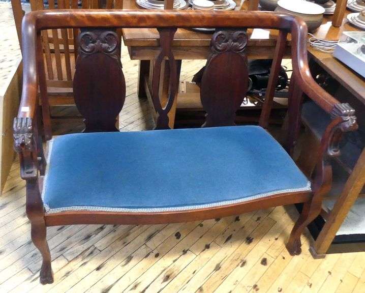 MAHOGANY "DRAGON" PARLOUR SETTEE