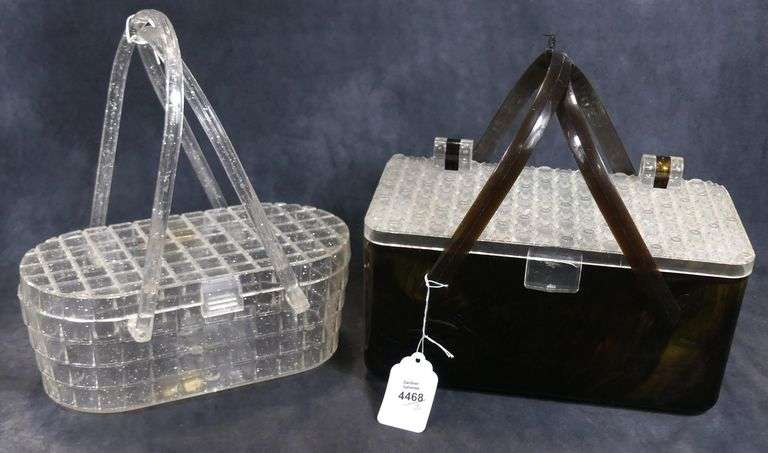 TWO MCM LUCITE PURSES